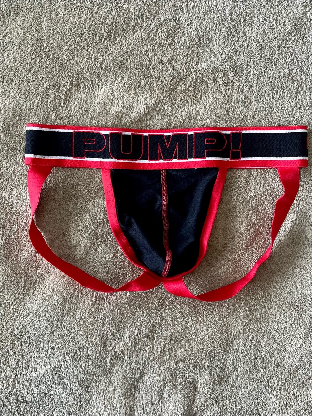 PUMP! Men’s Black & Red Mesh Supportive Jockstrap